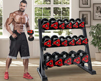 Thumbnail for 3-Tier Dumbbell Rack for Home Gym