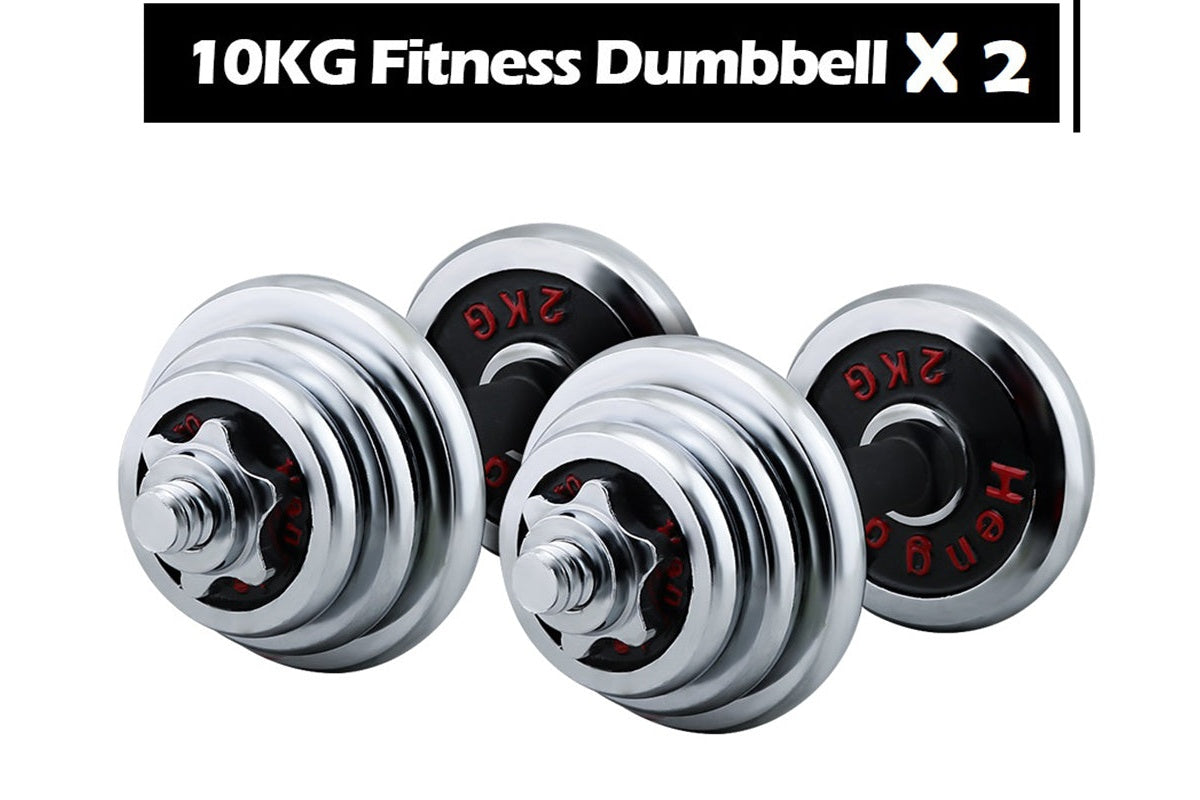 Adjustable dumbbells 20kg set showing 2kg 075kg and 125kg plates
