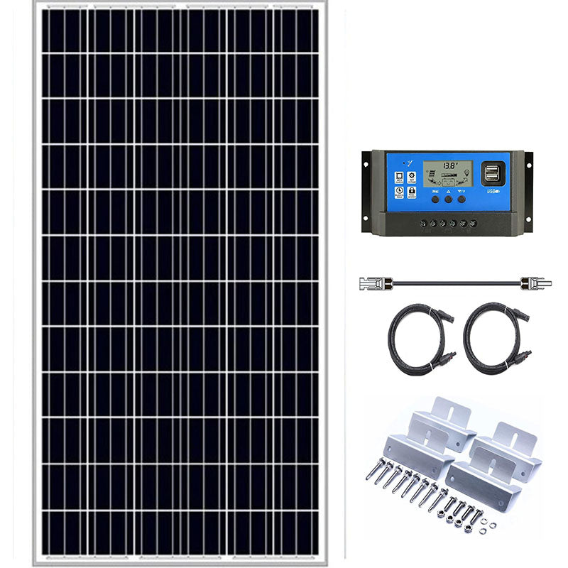 280W solar panel installed on garden shed