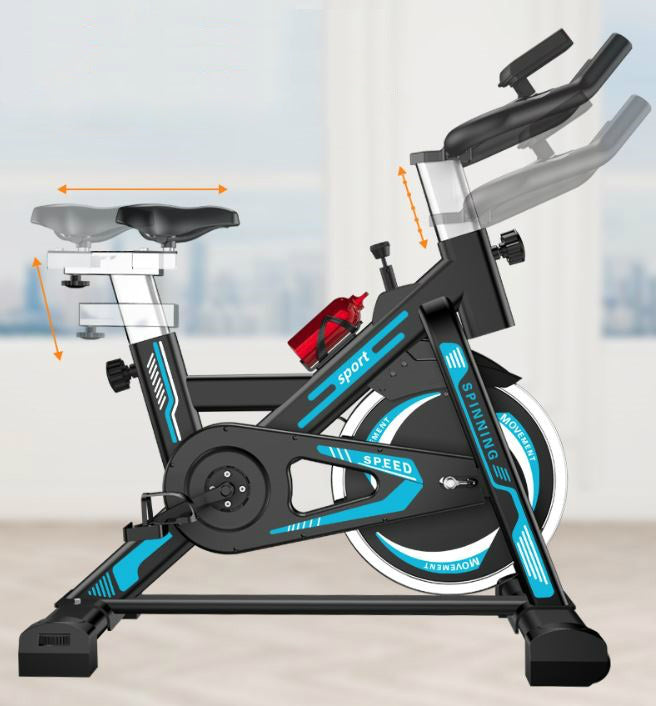 Exercise bike console showing time and calories display