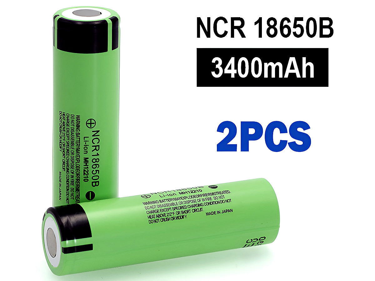 Close up of 18650 lithium ion battery 3200mAh capacity