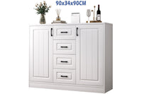 Thumbnail for Cabinet storing microwave and toaster