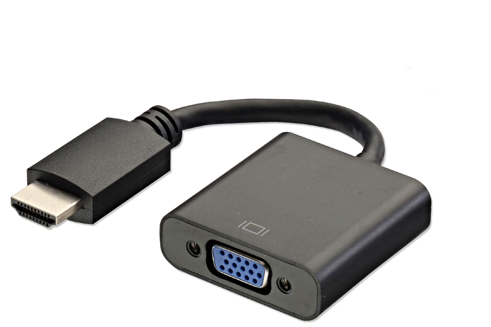VGA cable plugged into adapter