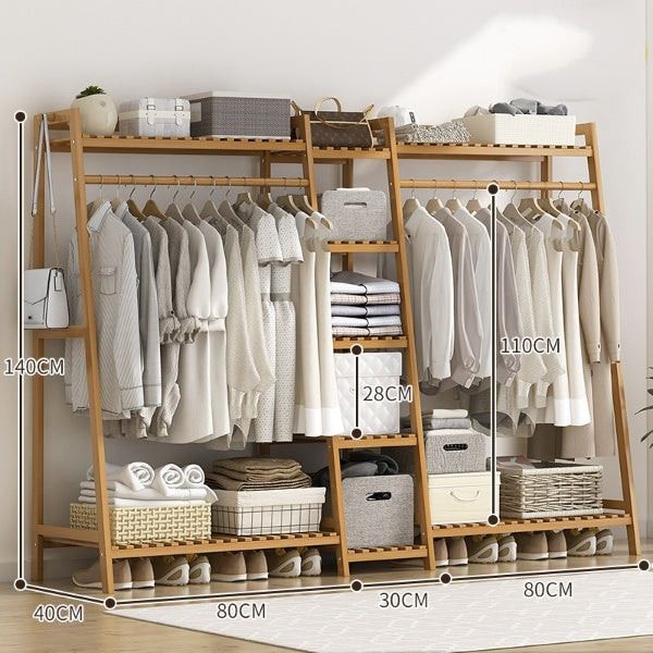 Bamboo Wardrobe Clothes Rack