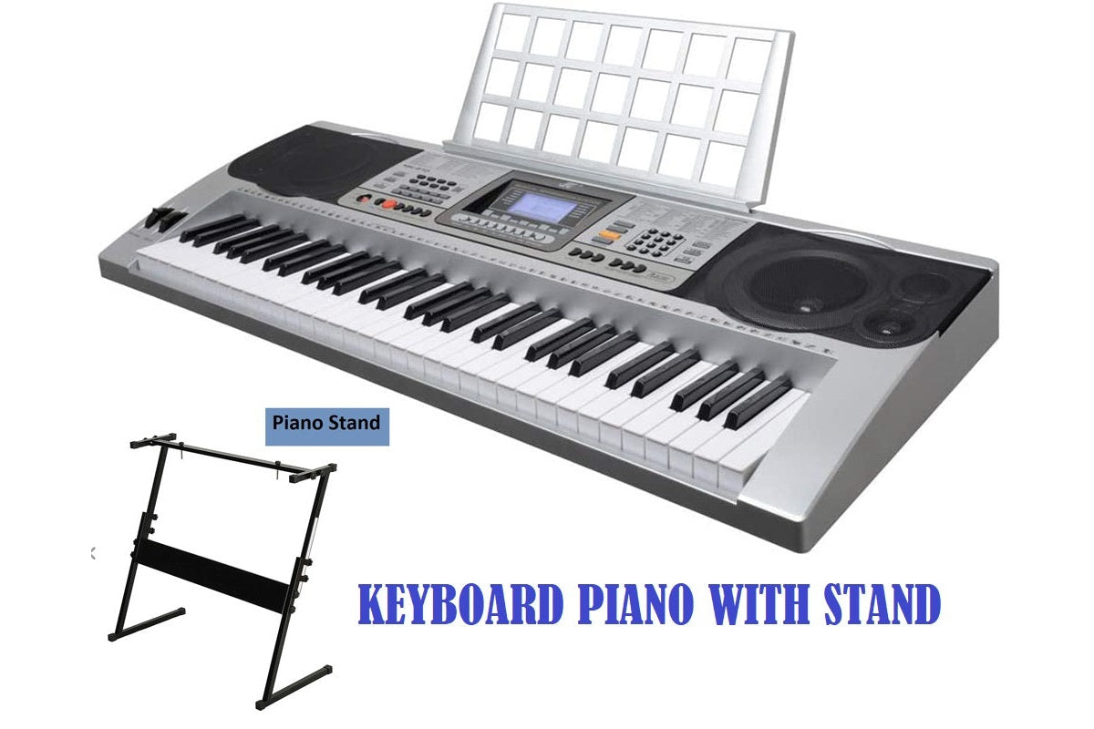 Electronic keyboard piano showing black and white keys