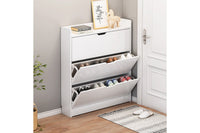 Thumbnail for White melamine finish on shoe cabinet storage rack