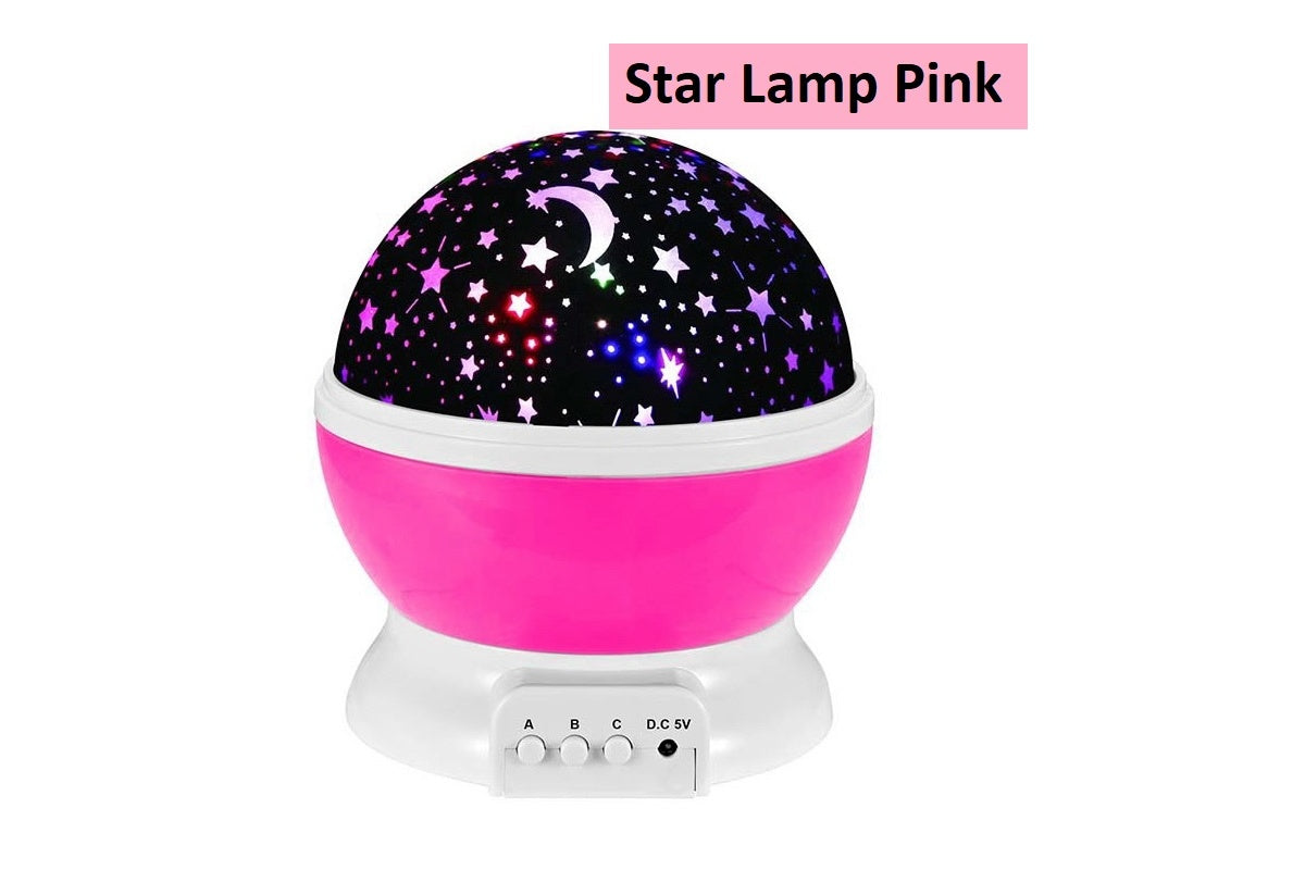 Night light projector used as table lamp with cover