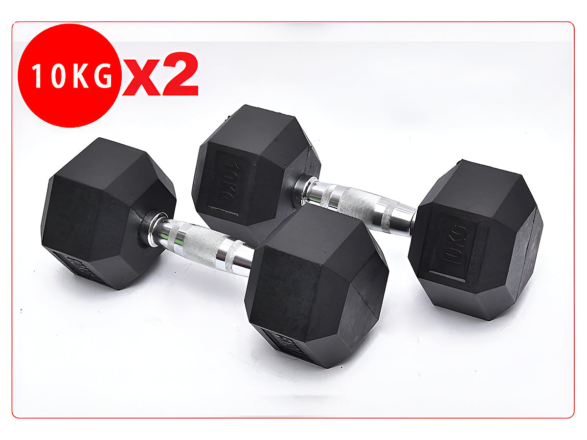 Pair of 10kg dumbbells for strength training
