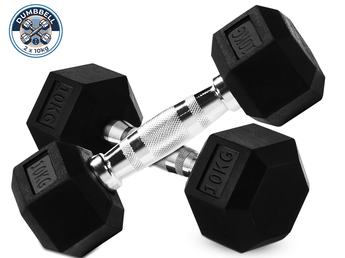 Dumbbell Set - 2 x 10kg Hex Weights