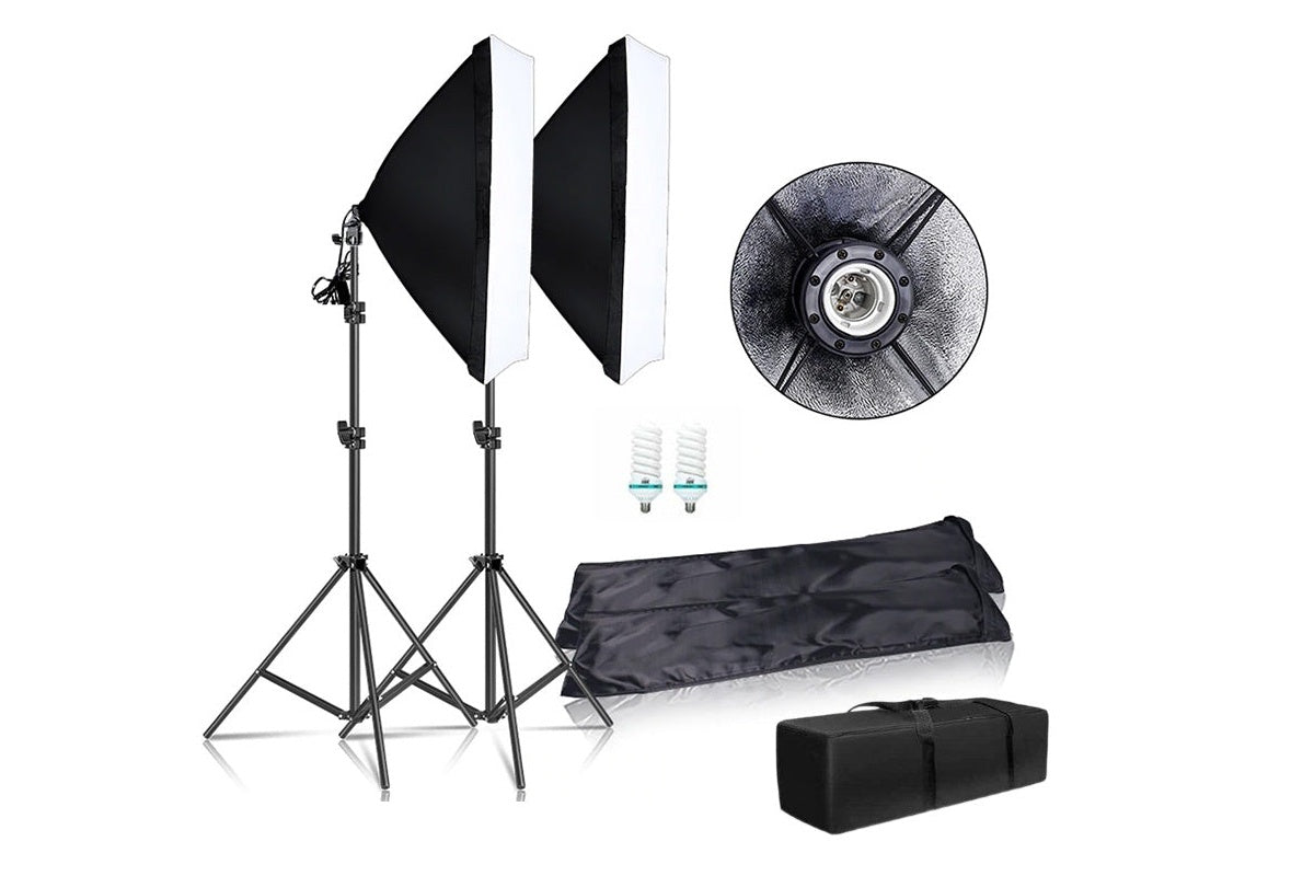Softbox lighting kit for studio use