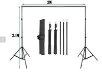 Thumbnail for Photography Background Stand with 3 Backdrops Kit
