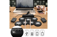 Thumbnail for Side view of electronic roll up drum kit rolled out flat
