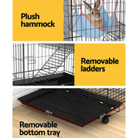 Thumbnail for 3 Level Rabbit Bird Cage Ferret Parrot Aviary Cat Rat Aviary Budgie Hamster Pet Cages Castor XL
