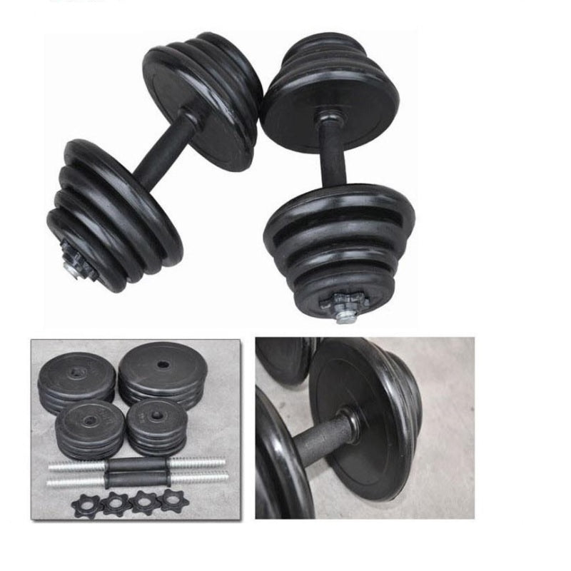 Dumbbells in home fitness setting