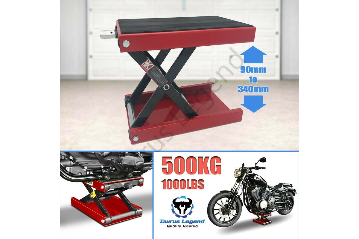 Close-up of removable crank handle on lift stand