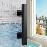 Thumbnail for barn door handle square black
