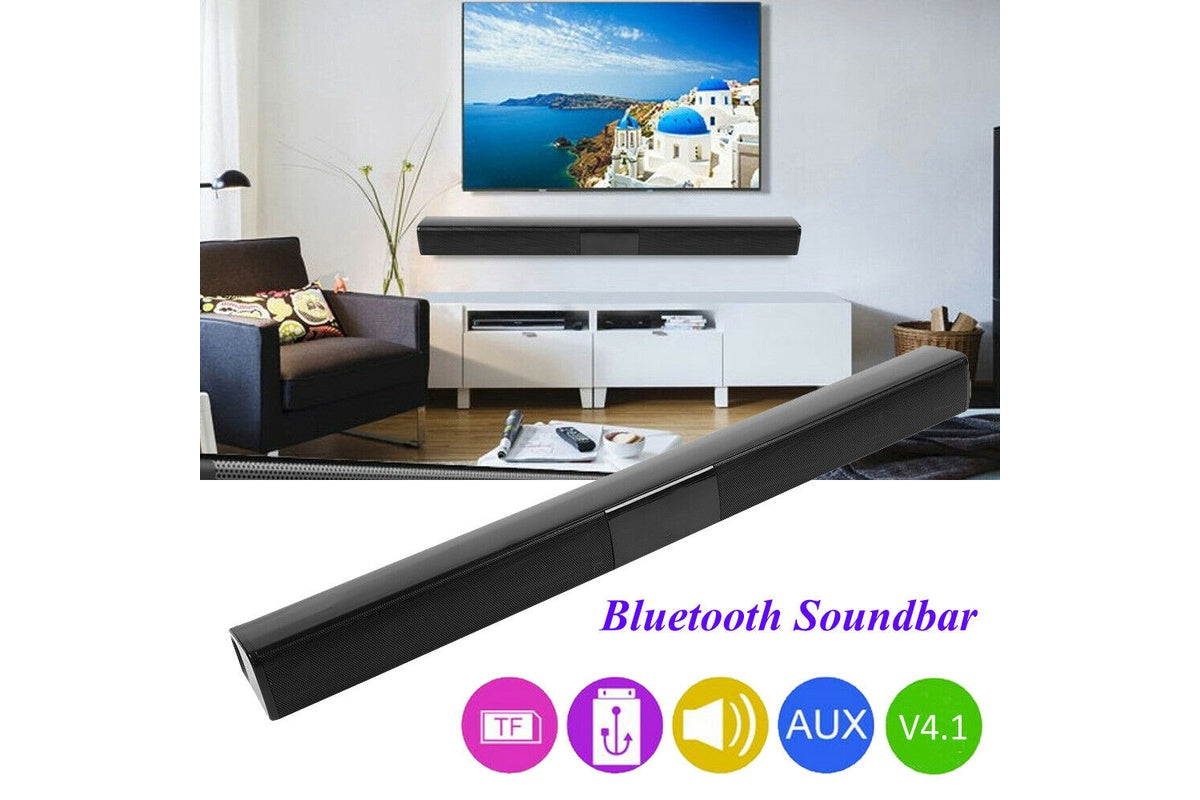 Side angle showing slim soundbar design