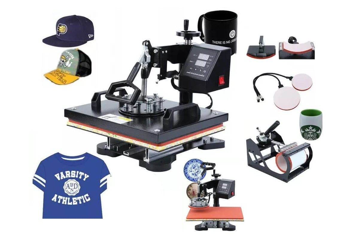 Heat press machine in home workshop