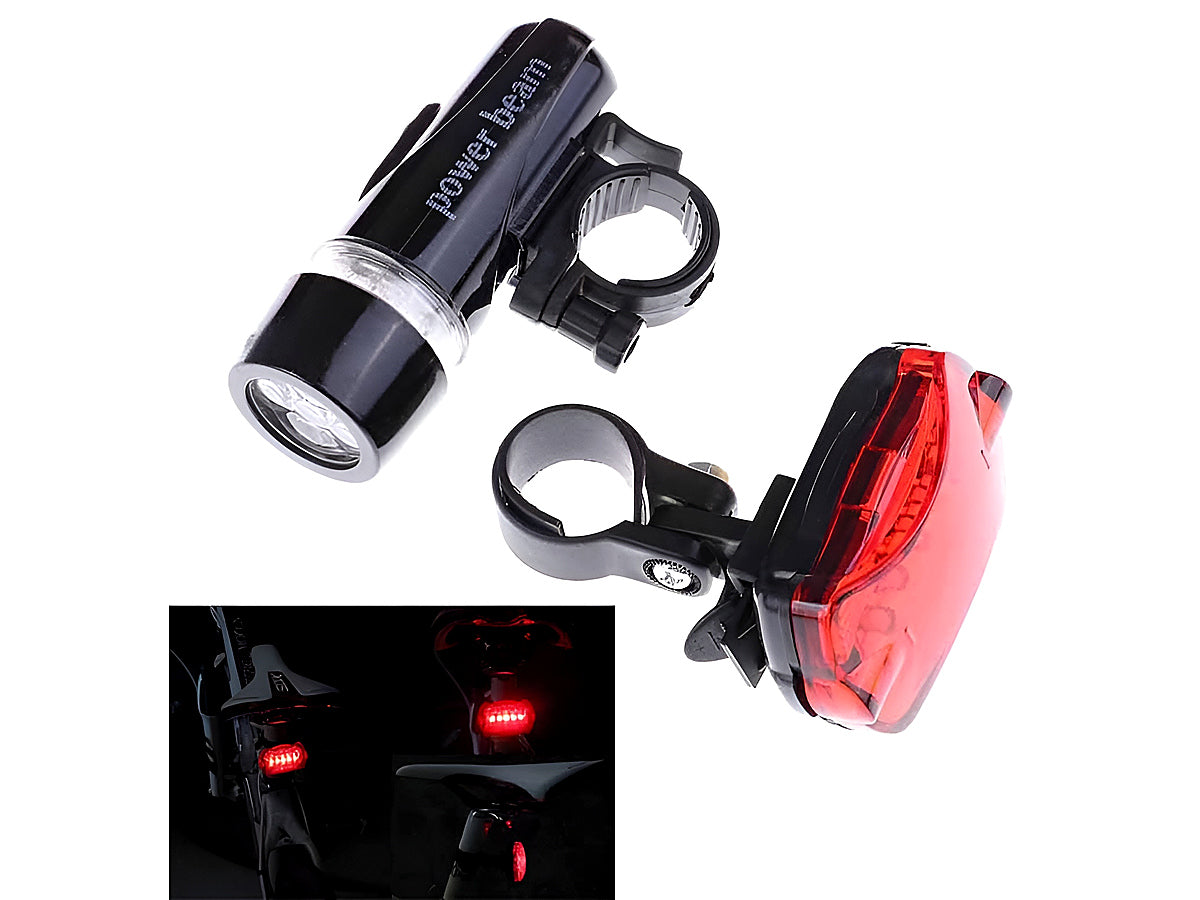 Bike light set operating on AAA batteries