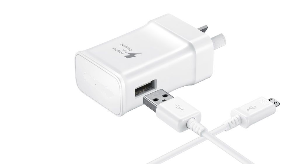 White fast charger front view