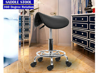 Thumbnail for Rolling Saddle Stool PU Leather