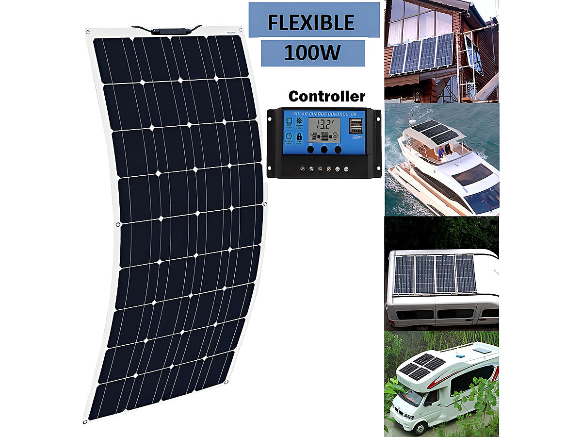 100W Solar Panel with Solar Controller