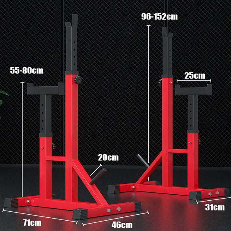 Squat rack with barbell stand loaded with weights
