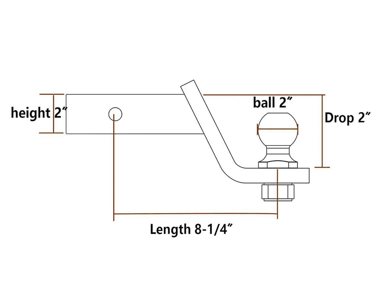 Trailer Hitch Mount with 2-Inch Ball & Pin