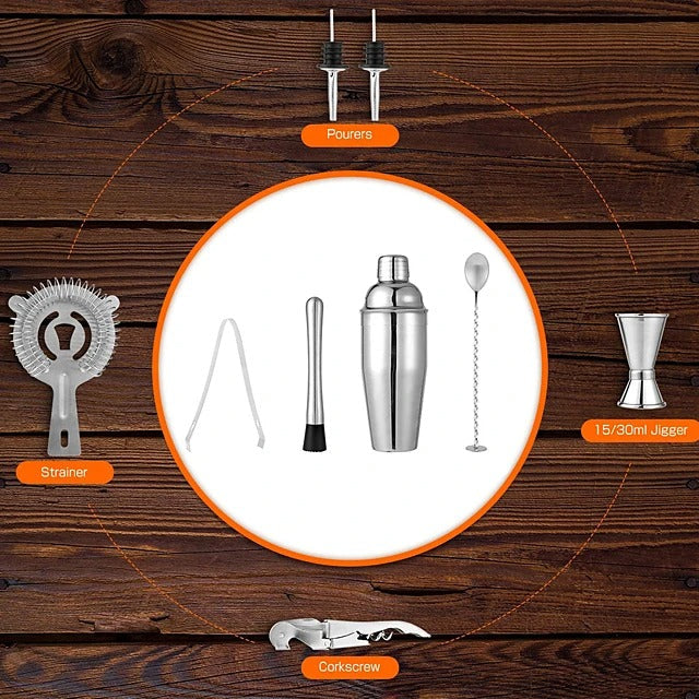 Cocktail set ounce cup and bar spoon detail