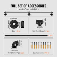 Thumbnail for Industrial Pipe Stair Handrail 210CM