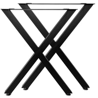 Thumbnail for Black powder coated steel table legs set