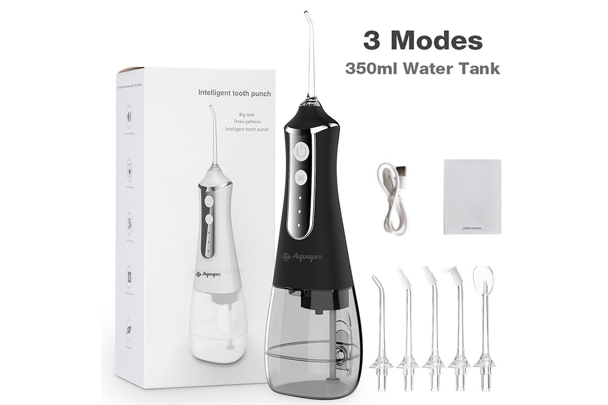 Close-up of water flosser control buttons