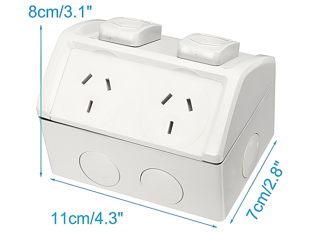 Double Power Point - Weatherproof 15 Amp