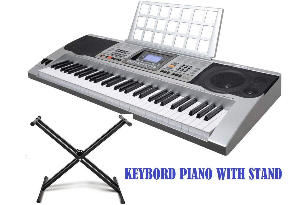Electronic keyboard piano showing black and white keys