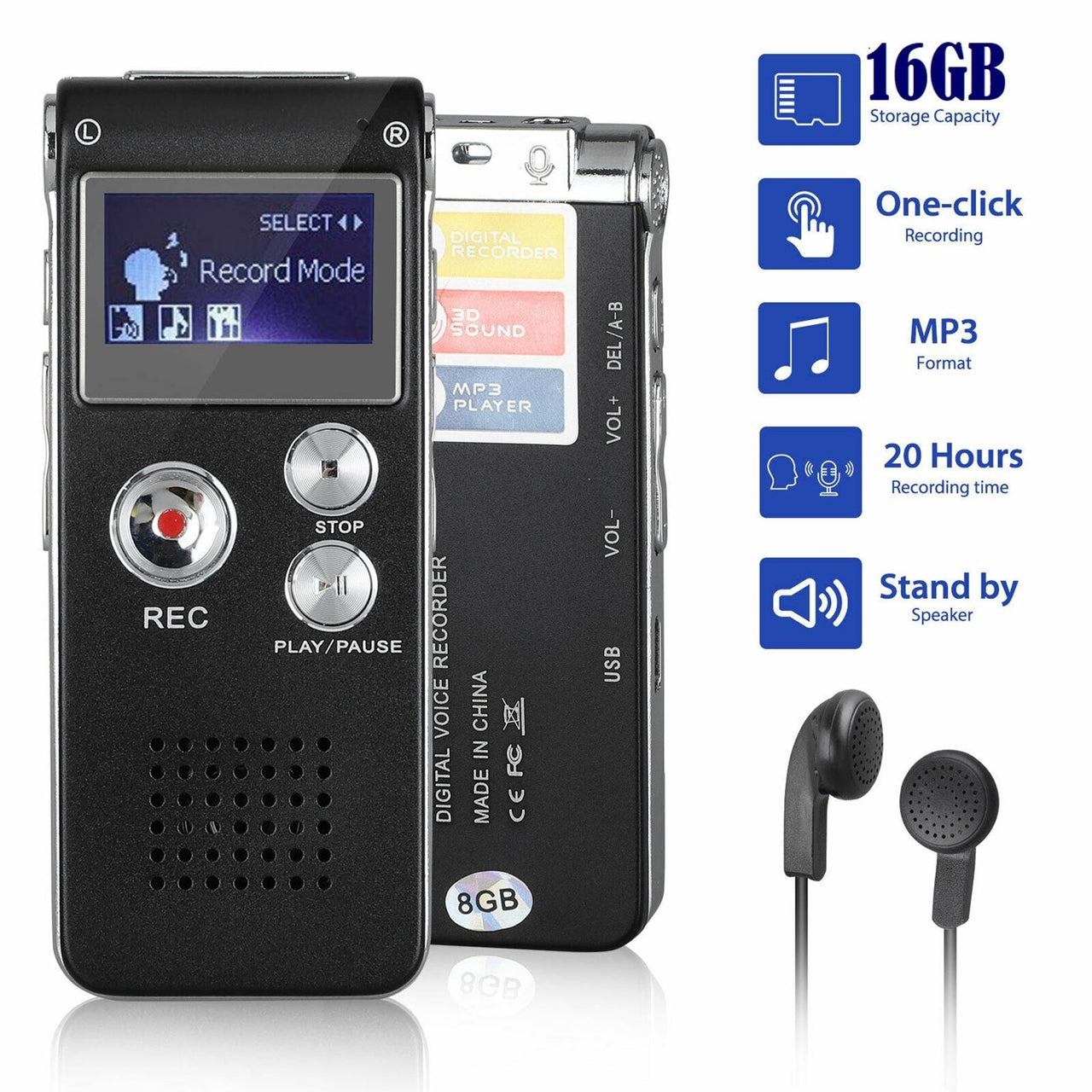 Digital Voice Recorder 16GB