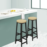 Thumbnail for Set of 2 Modern Bar Stools Barstool Metal Legs