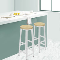 Thumbnail for Set of 2 Modern Bar Stools Barstool Metal Legs