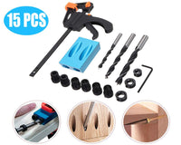 Thumbnail for Pocket Hole Jig Kit Dowel Drill Joinery Kit 15PCS