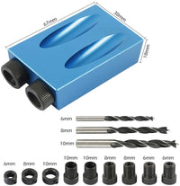 Thumbnail for Pocket Hole Jig Kit Dowel Drill Joinery Kit 15PCS