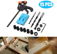 Thumbnail for Pocket Hole Jig Kit Dowel Drill Joinery Kit 15PCS