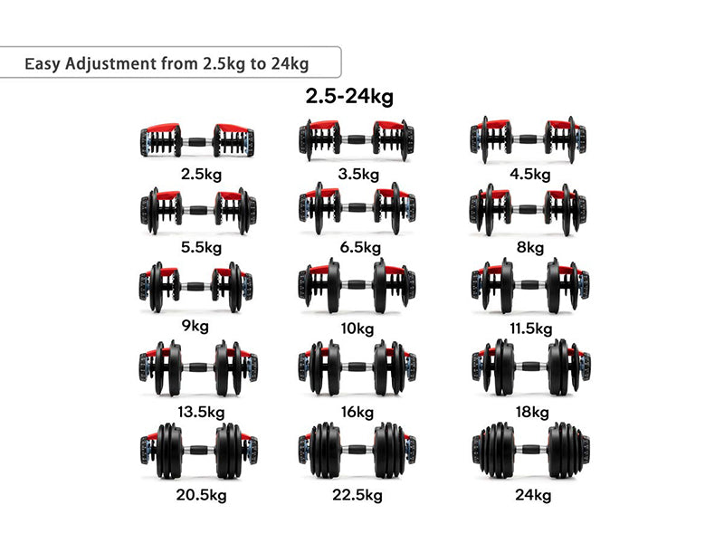 Adjustable dumbbells 24Kg Adjustable Weights Dumbbells