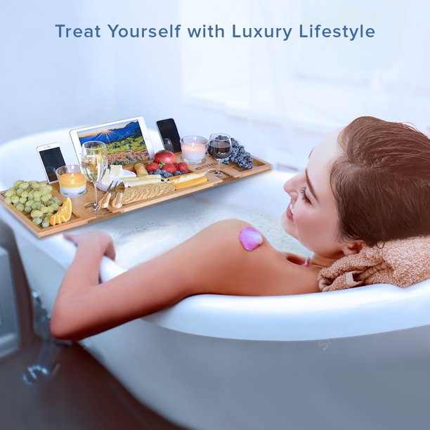 Bamboo Bathtub Tray - Bamboo Bath Caddy