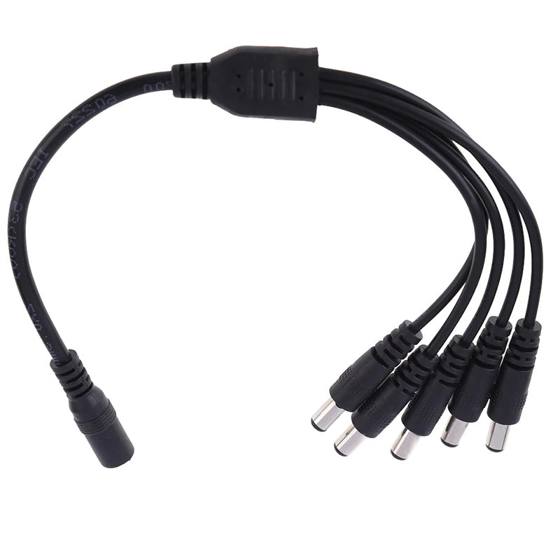 Cctv Security Camera 2.1Mm 1 To 5 Port Power Splitter Cable 12V
