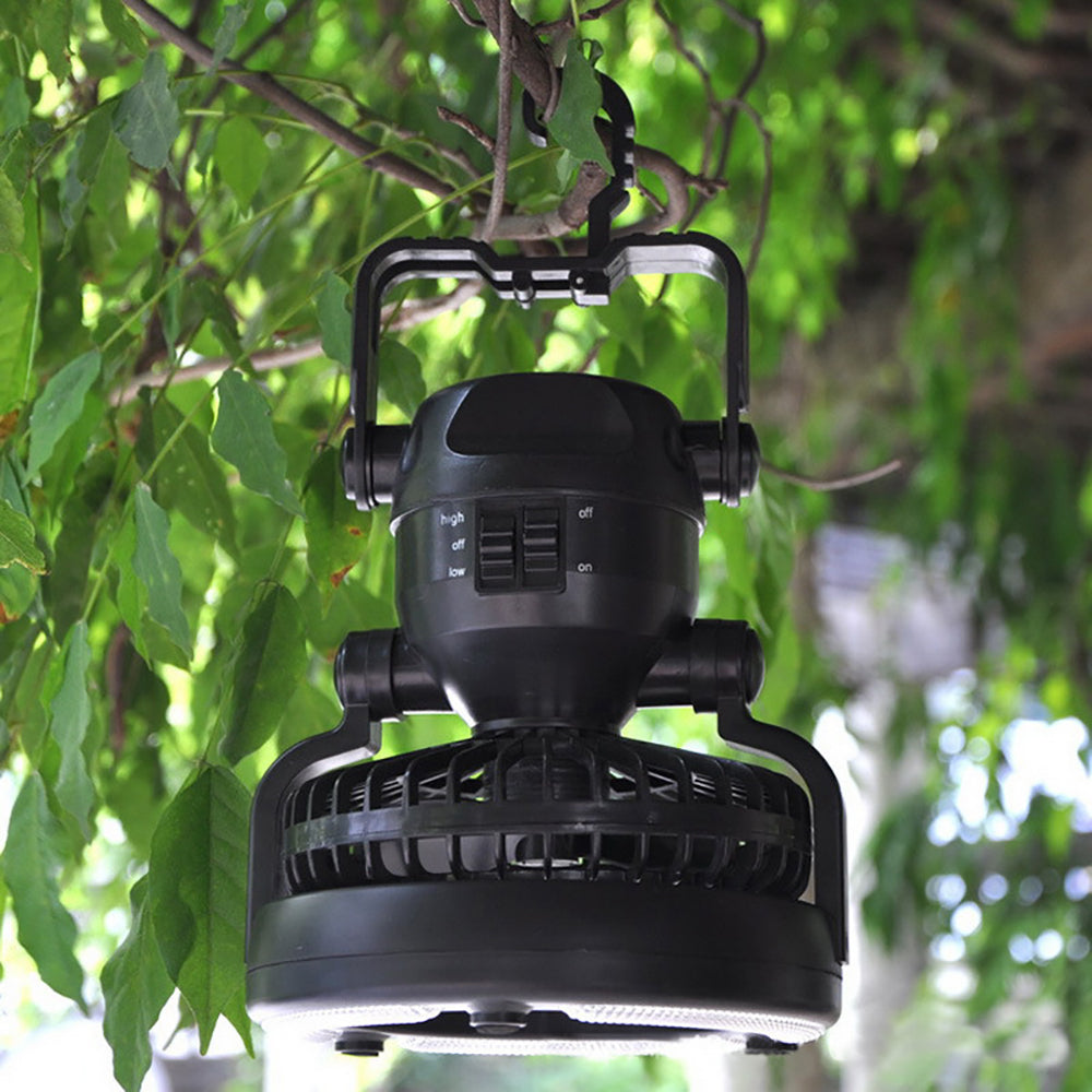 2 In 1 Camping Tent Lamp Lantern with Ceiling Fan