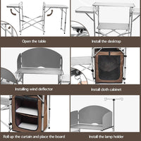 Thumbnail for Camping Kitchen Table Portable Folding Camp Cook Table