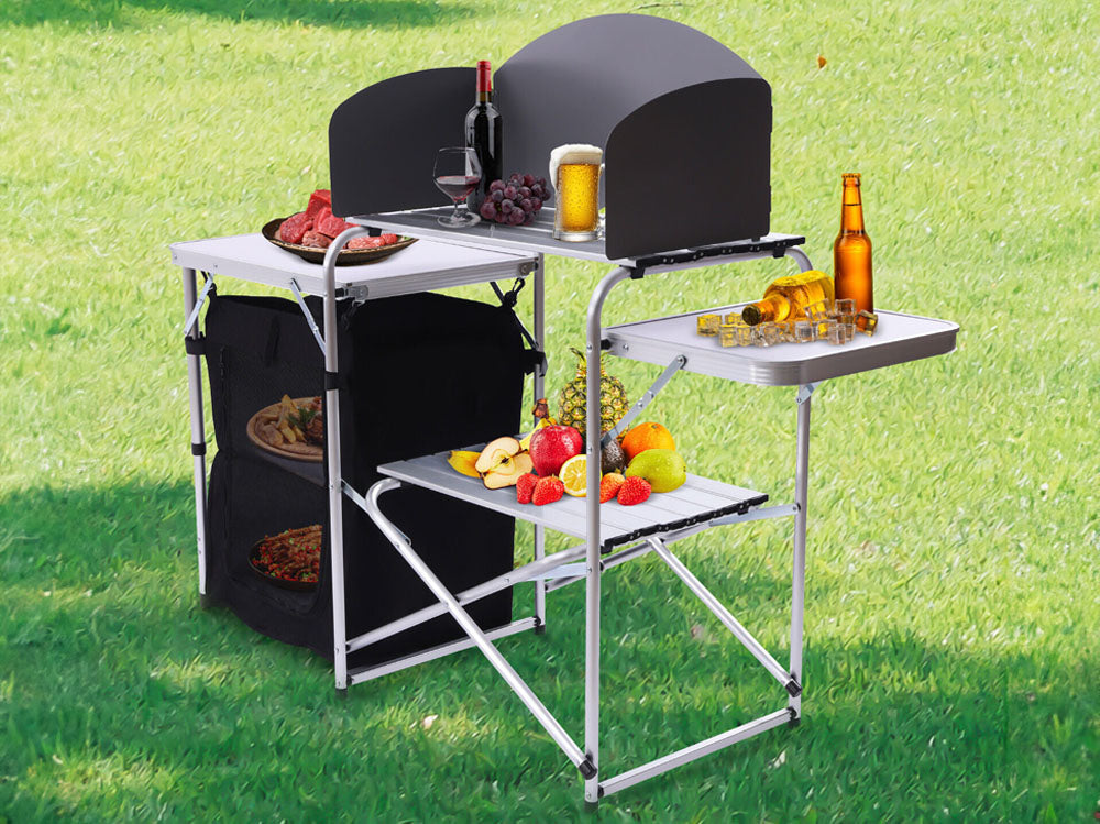 Camping Kitchen Table Portable Folding Camp Cook Table