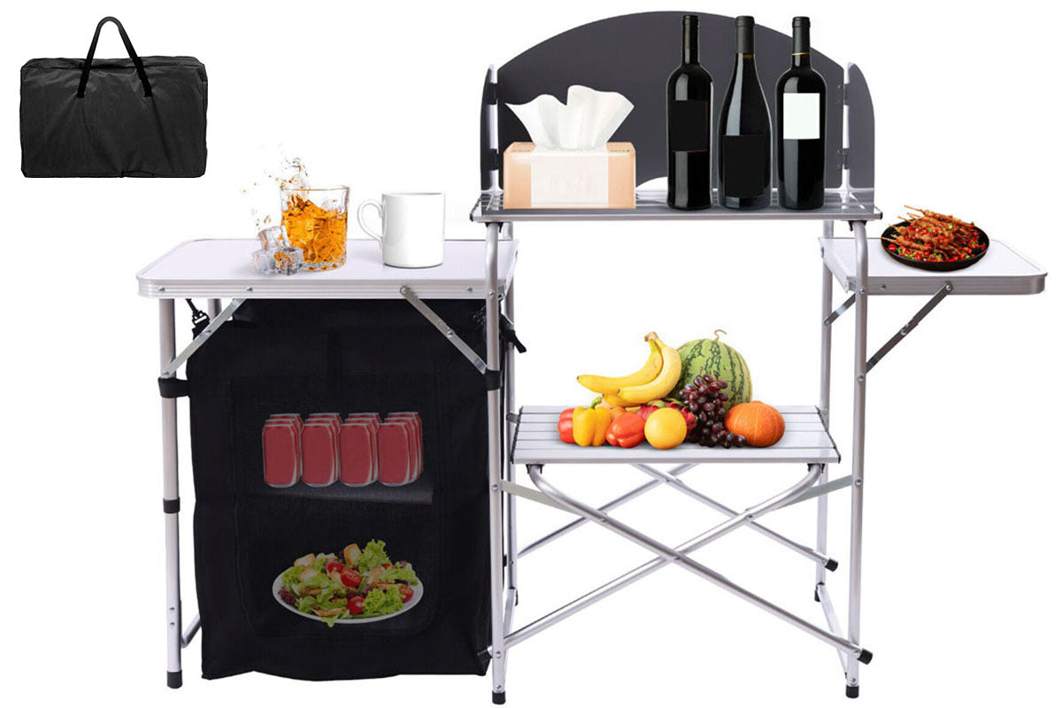 Camping Kitchen Table Portable Folding Camp Cook Table