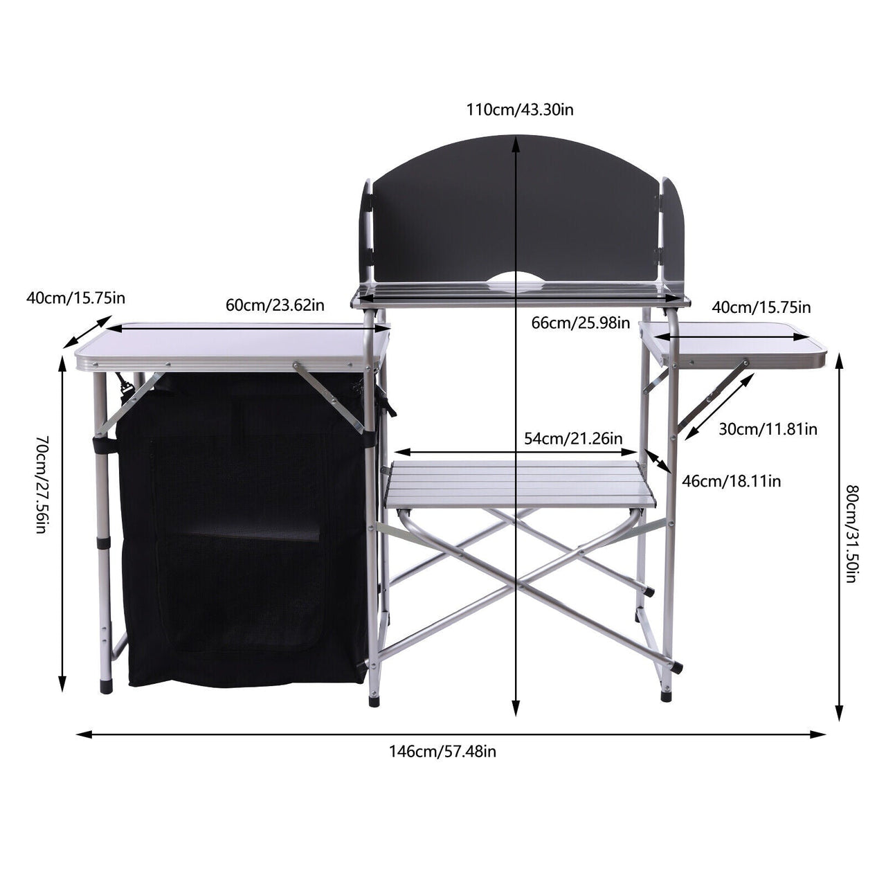 Camping Kitchen Table Portable Folding Camp Cook Table