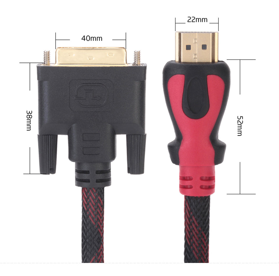 HDMI to DVI Cable for Monitor PC Laptop