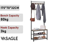 Thumbnail for VASAGLE Coat Rack, Shoe Rack with bench